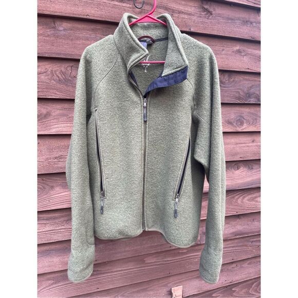 Vintage IBEX XL Men’s Green 100%  New Wool Thick Zip Jacket made in USA - Picture 15 of 15